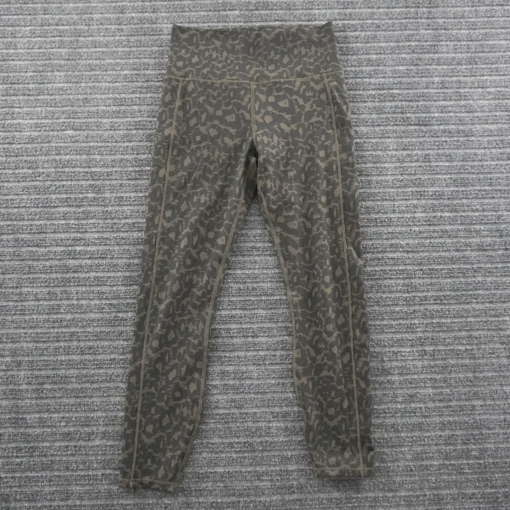 Vuori Leggings Womens S Green Animal Print High Rise 7/8 Tights VW446